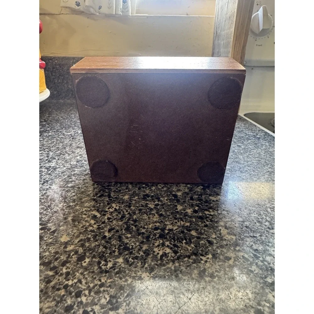 Vintage Wood Recipe Box File Box With Dividers